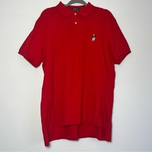 Polo Ralph Lauren Red USA Basketball Preppy Teddy Bear Logo Polo Shirt Men’s XL